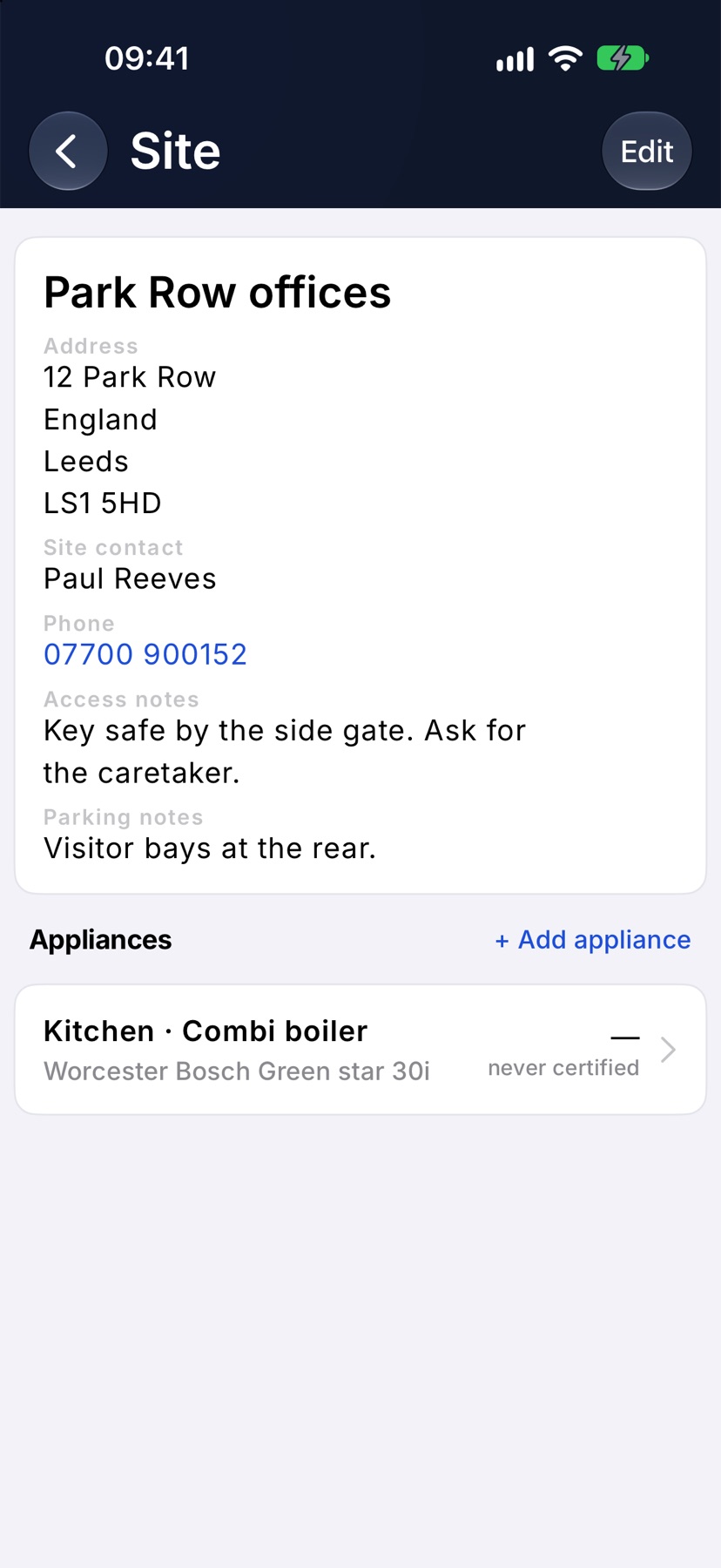 The new appliance listed under Appliances on its site